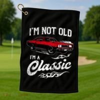 IM Not Old IM Classic Funny 60s Muscle Car Lover Gift Golf Towel thumb 1