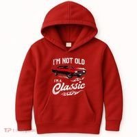 IM Not Old IM Classic Funny 60s Muscle Car Lover Gift Kids Hoodie thumb 0