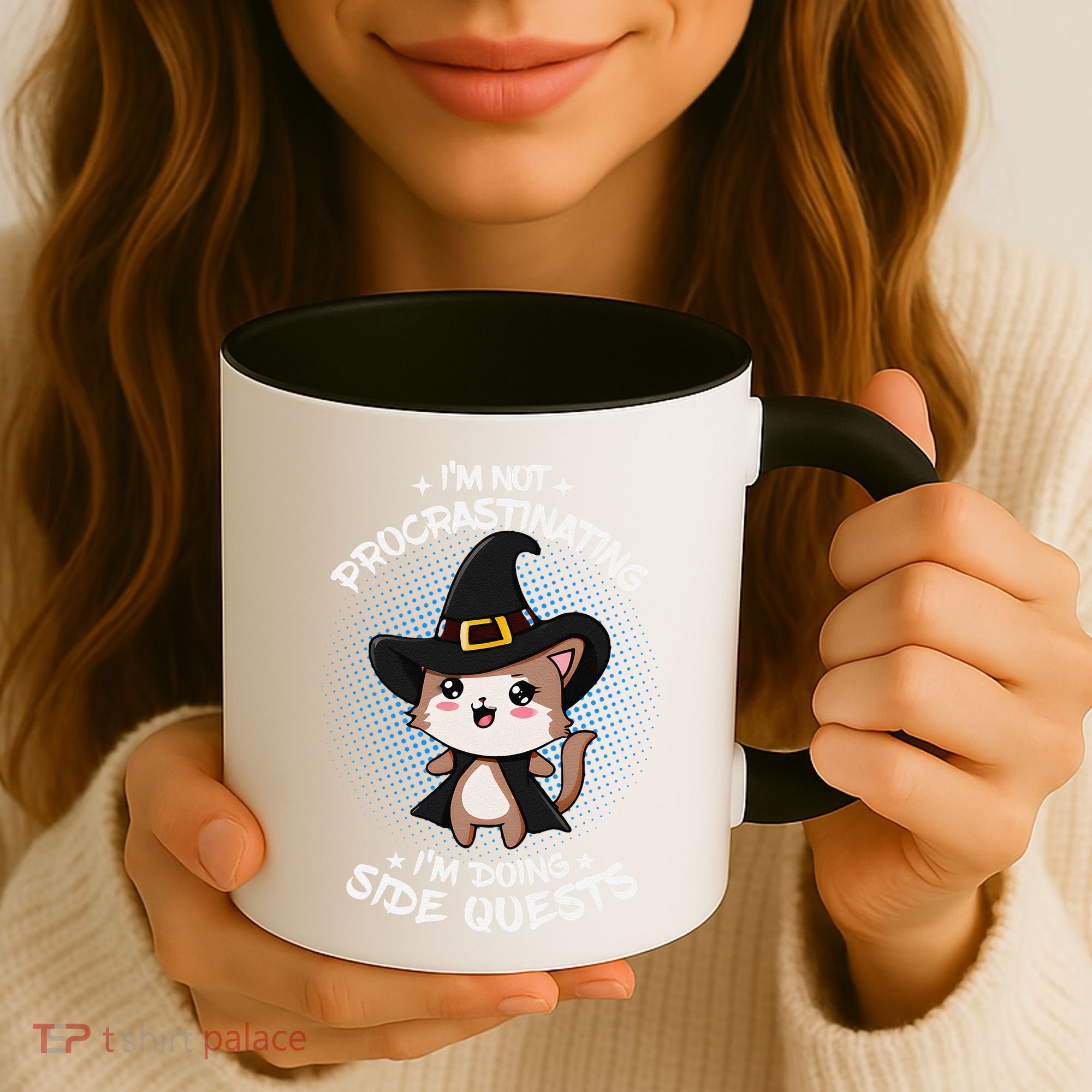 IM Not Procrastinating IM Doing Side Quests Funny Rpg Cat Coffee Mug