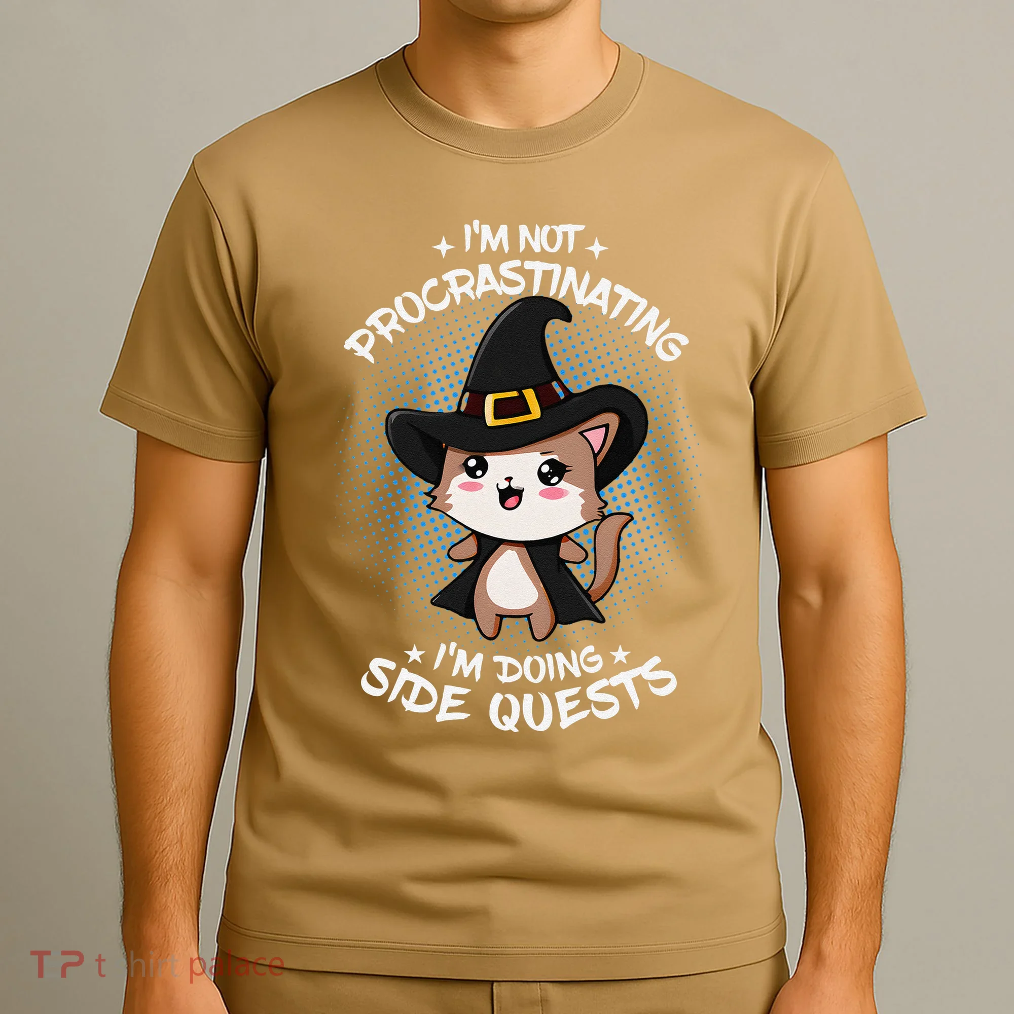 IM Not Procrastinating IM Doing Side Quests Funny Rpg Cat T-Shirt
