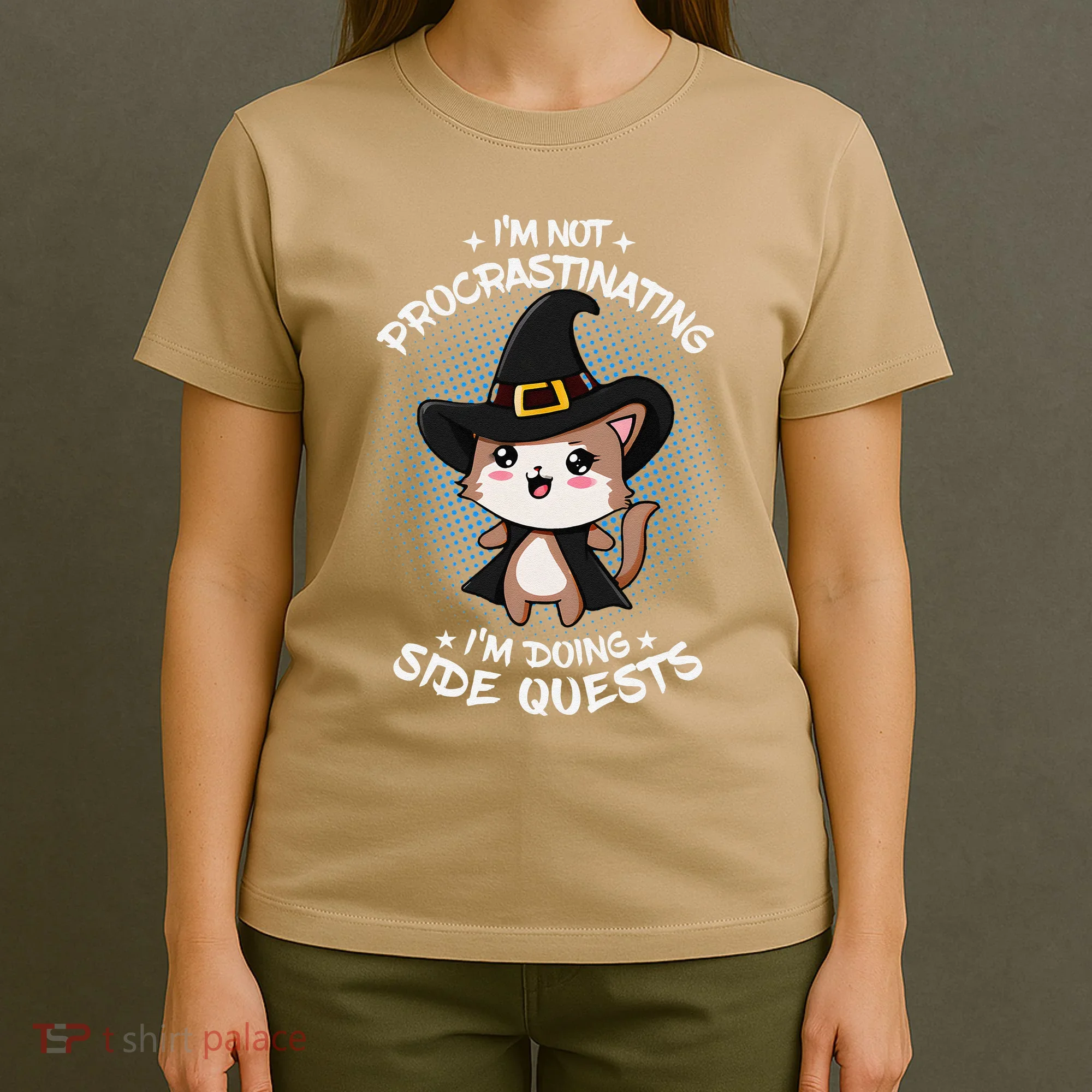 IM Not Procrastinating IM Doing Side Quests Funny Rpg Cat T-Shirt