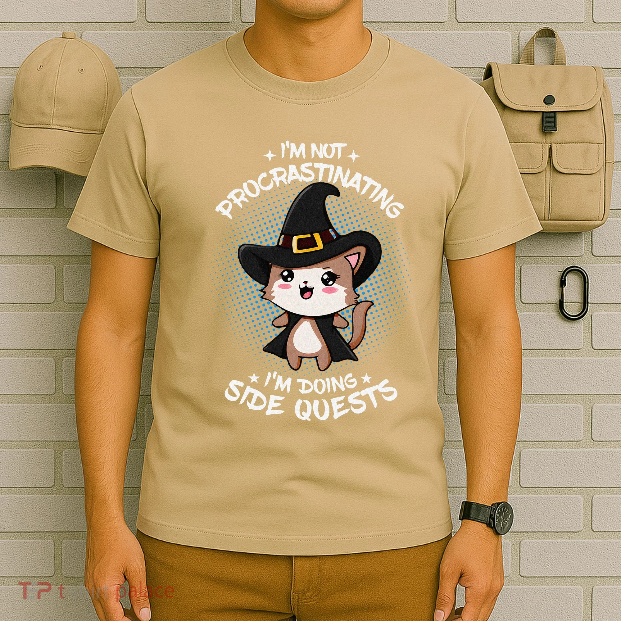 IM Not Procrastinating IM Doing Side Quests Funny Rpg Cat T-Shirt