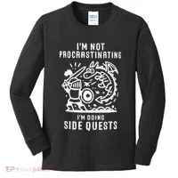 IM Not Procrastinating IM Doing Side Quests Kids Long Sleeve Shirt thumb 0