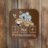 I Nap Periodically Funny Science Sloth Lover Koala Mama Bear Coaster thumb 0