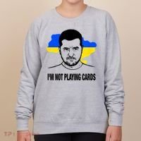 I;M Not Playing Cards Zelensky Ukrainian Flag Women's Sweatshirt thumb 0