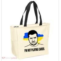 I;M Not Playing Cards Zelensky Ukrainian Flag Tote Bag thumb 2