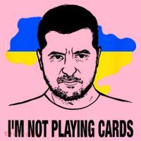 I;M Not Playing Cards Zelensky Ukrainian Flag Coaster thumb 2