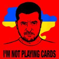 I;M Not Playing Cards Zelensky Ukrainian Flag Santa Hat thumb 1
