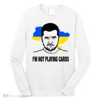 I;M Not Playing Cards Zelensky Ukrainian Flag Long Sleeve Shirt thumb 0