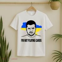 I;M Not Playing Cards Zelensky Ukrainian Flag T-Shirt thumb 2