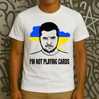 I;M Not Playing Cards Zelensky Ukrainian Flag T-Shirt thumb 3