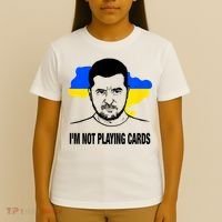 I;M Not Playing Cards Zelensky Ukrainian Flag T-Shirt thumb 4