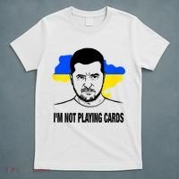 I;M Not Playing Cards Zelensky Ukrainian Flag T-Shirt thumb 5