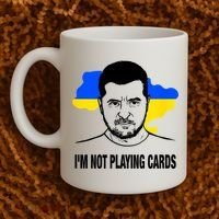 I;M Not Playing Cards Zelensky Ukrainian Flag Coffee Mug thumb 2
