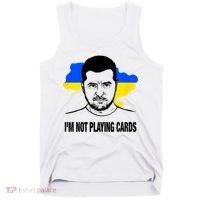 I;M Not Playing Cards Zelensky Ukrainian Flag Tank Top thumb 0