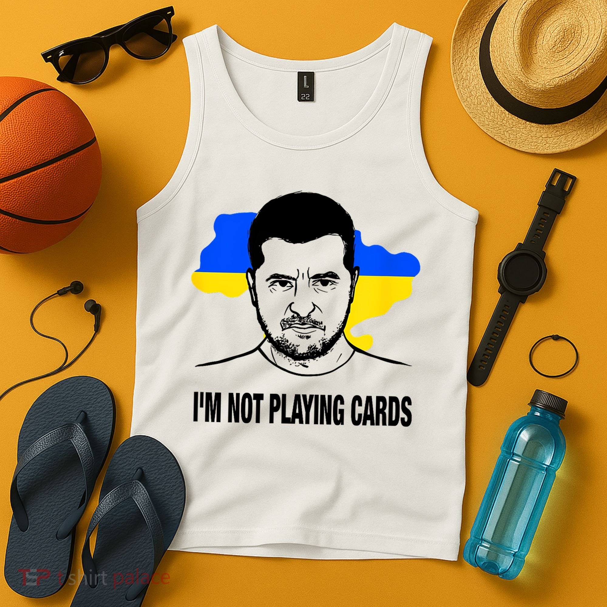 I;M Not Playing Cards Zelensky Ukrainian Flag Tank Top