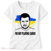 I;M Not Playing Cards Zelensky Ukrainian Flag Women's T-Shirt thumb 0
