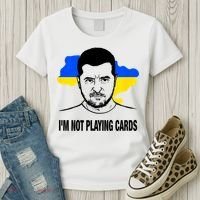 I;M Not Playing Cards Zelensky Ukrainian Flag Women's T-Shirt thumb 3