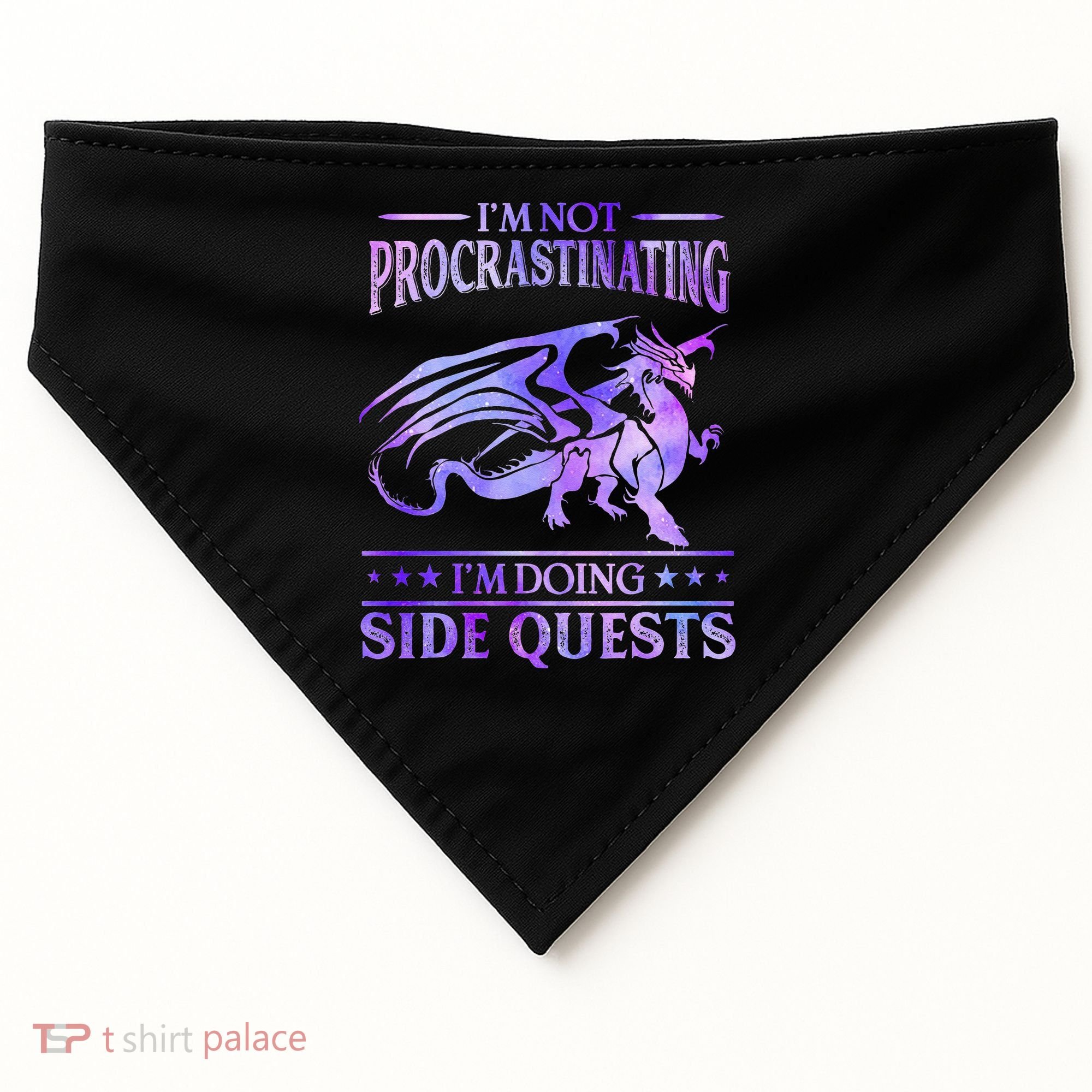 I'm Not Procrastinating I'm Doing Side Quests Dragons Master  USA-Made Doggie Bandana