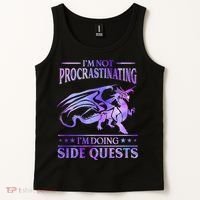 I'm Not Procrastinating I'm Doing Side Quests Dragons Master  Tank Top thumb 2