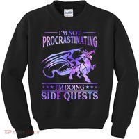 I'm Not Procrastinating I'm Doing Side Quests Dragons Master  Kids Sweatshirt thumb 0