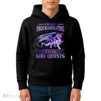I'm Not Procrastinating I'm Doing Side Quests Dragons Master  Kids Hoodie thumb 4
