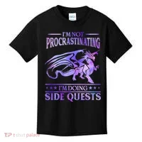 I'm Not Procrastinating I'm Doing Side Quests Dragons Master  Kids T-Shirt thumb 0