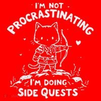 IM Not Procrastinating IM Doing Side Quests Funny Cats Santa Hat thumb 1