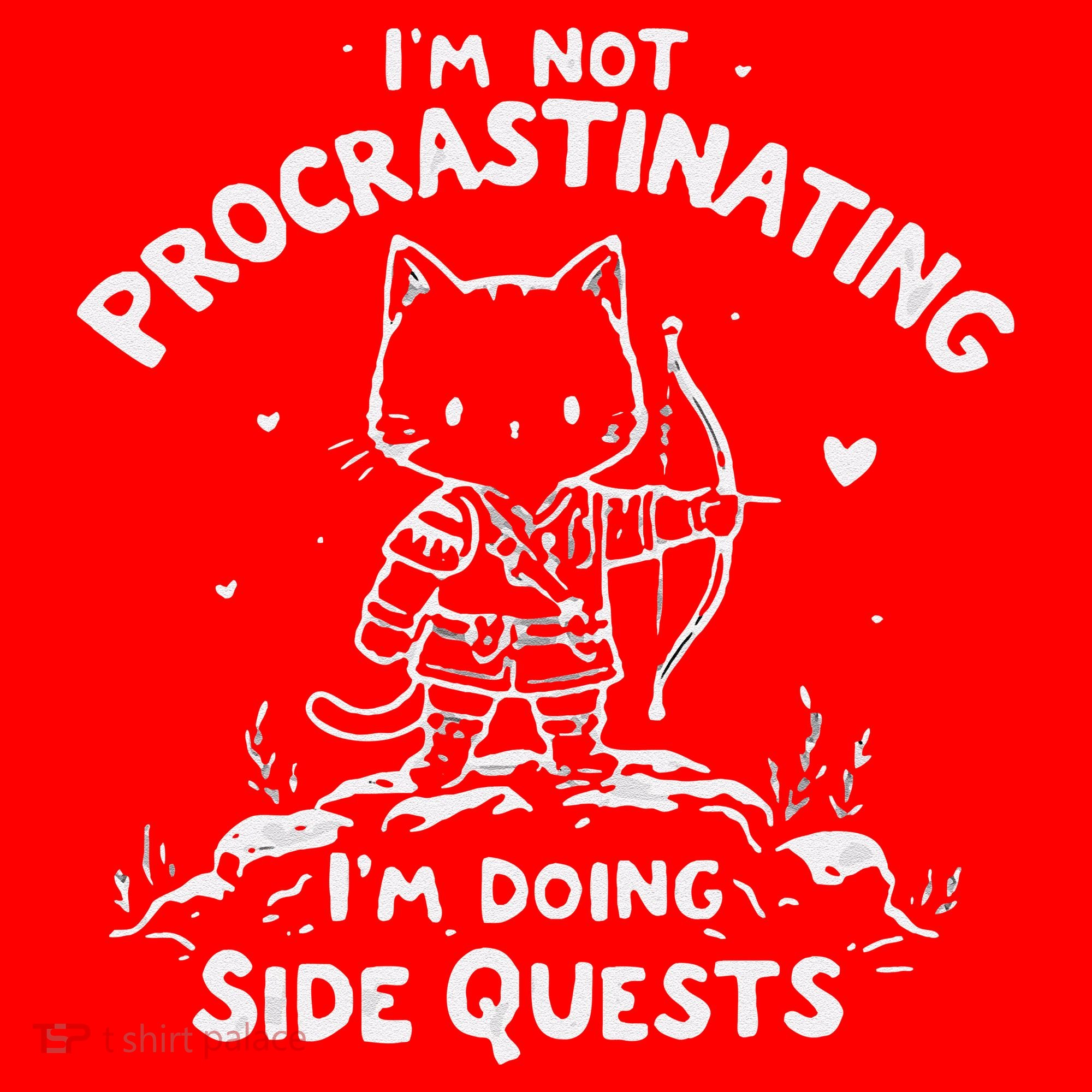 IM Not Procrastinating IM Doing Side Quests Funny Cats Santa Hat