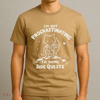 IM Not Procrastinating IM Doing Side Quests Funny Cats T-Shirt thumb 3