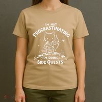 IM Not Procrastinating IM Doing Side Quests Funny Cats T-Shirt thumb 4