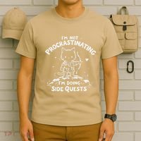 IM Not Procrastinating IM Doing Side Quests Funny Cats T-Shirt thumb 6