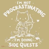 IM Not Procrastinating IM Doing Side Quests Funny Cats T-Shirt thumb 7