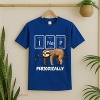 I Nap Periodically Science Sloth Periodic Table Elements T-Shirt thumb 2