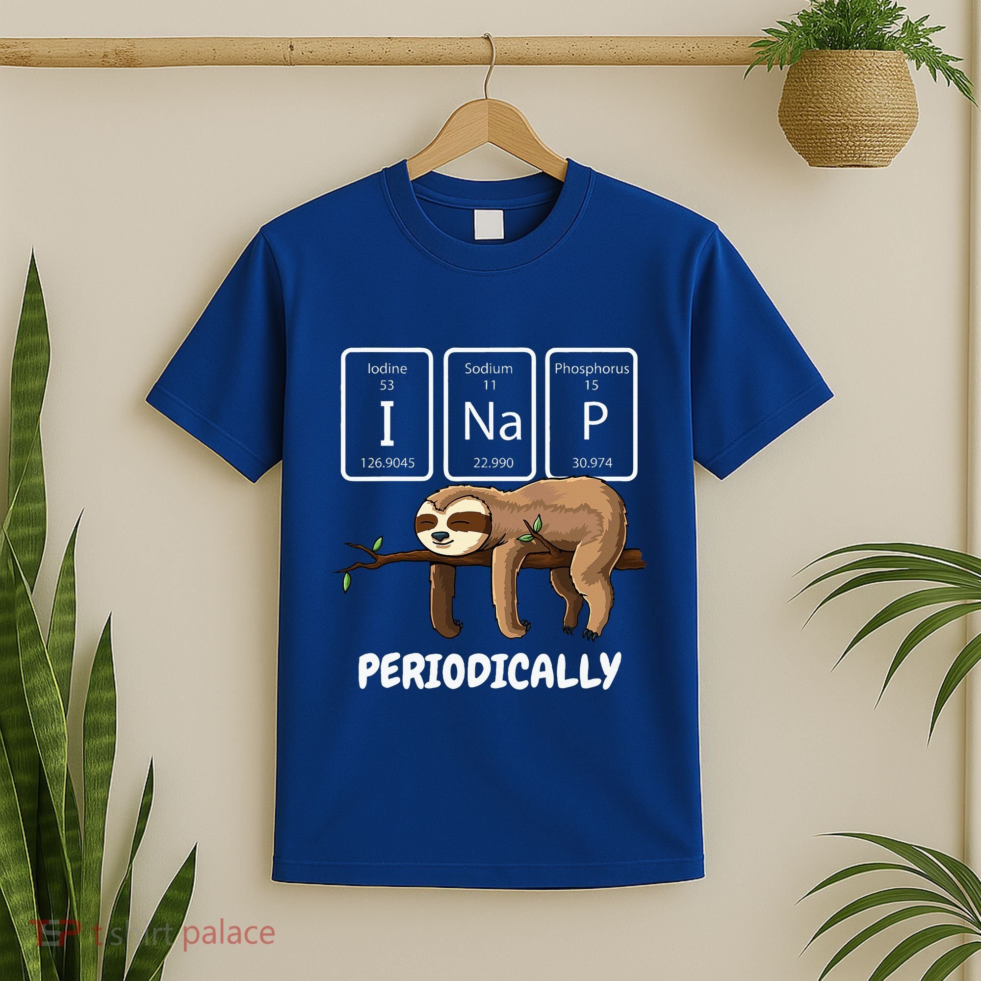 I Nap Periodically Science Sloth Periodic Table Elements T-Shirt