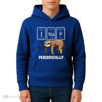I Nap Periodically Science Sloth Periodic Table Elements Kids Hoodie thumb 4