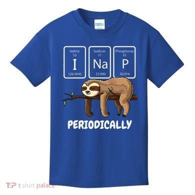 I Nap Periodically Science Sloth Periodic Table Elements Kids T-Shirt