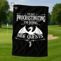 IM Not Procrastinating IM Doing Side Quests Rpg Gamers Golf Towel thumb 1