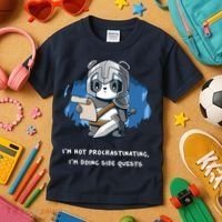 I'm Not Procrastinating I'm Doing Side Quests Kids T-Shirt thumb 3