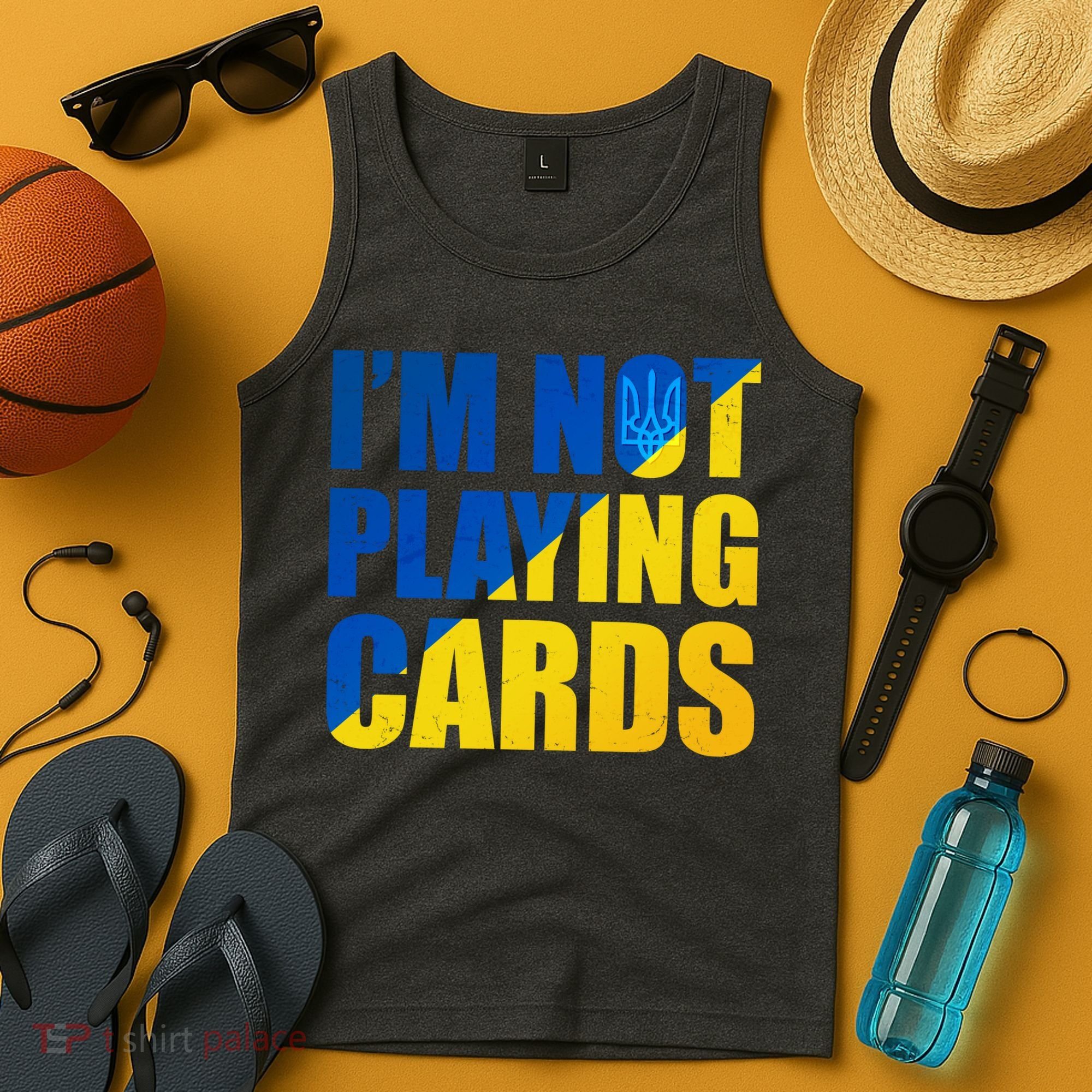 Im Not Playing Cards Zelensky Quote Support Pro Ukraine Tank Top