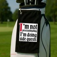 I'm not procrastinating I'm doing side quests Golf Towel thumb 2
