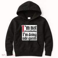 I'm not procrastinating I'm doing side quests Kids Hoodie thumb 0