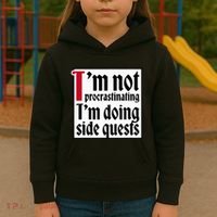 I'm not procrastinating I'm doing side quests Kids Hoodie thumb 3
