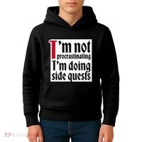 I'm not procrastinating I'm doing side quests Kids Hoodie thumb 4
