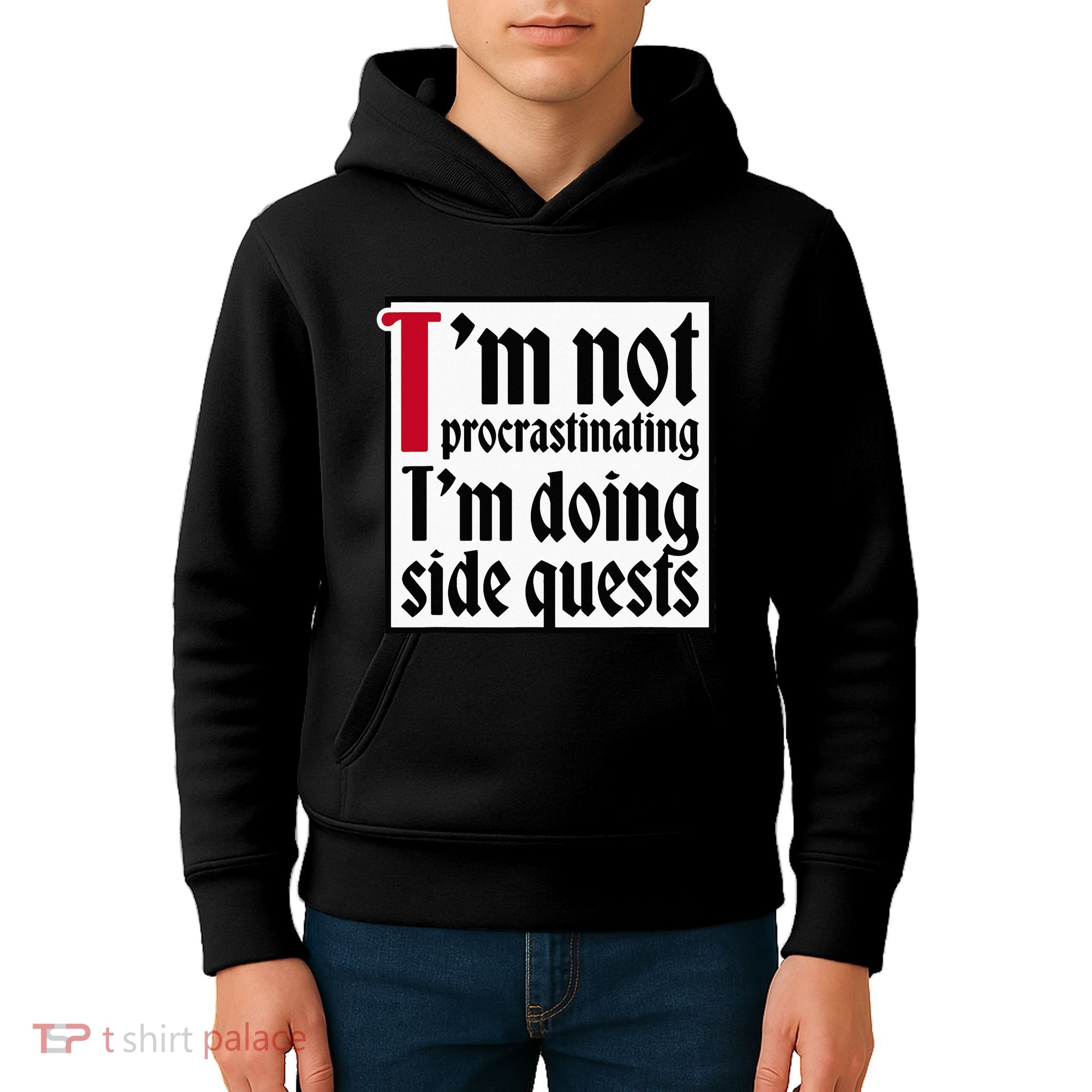I'm not procrastinating I'm doing side quests Kids Hoodie
