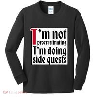 I'm not procrastinating I'm doing side quests Kids Long Sleeve Shirt thumb 0