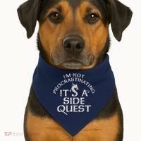 I'm Not Procrastinating, It's A Side Quest USA-Made Doggie Bandana thumb 1