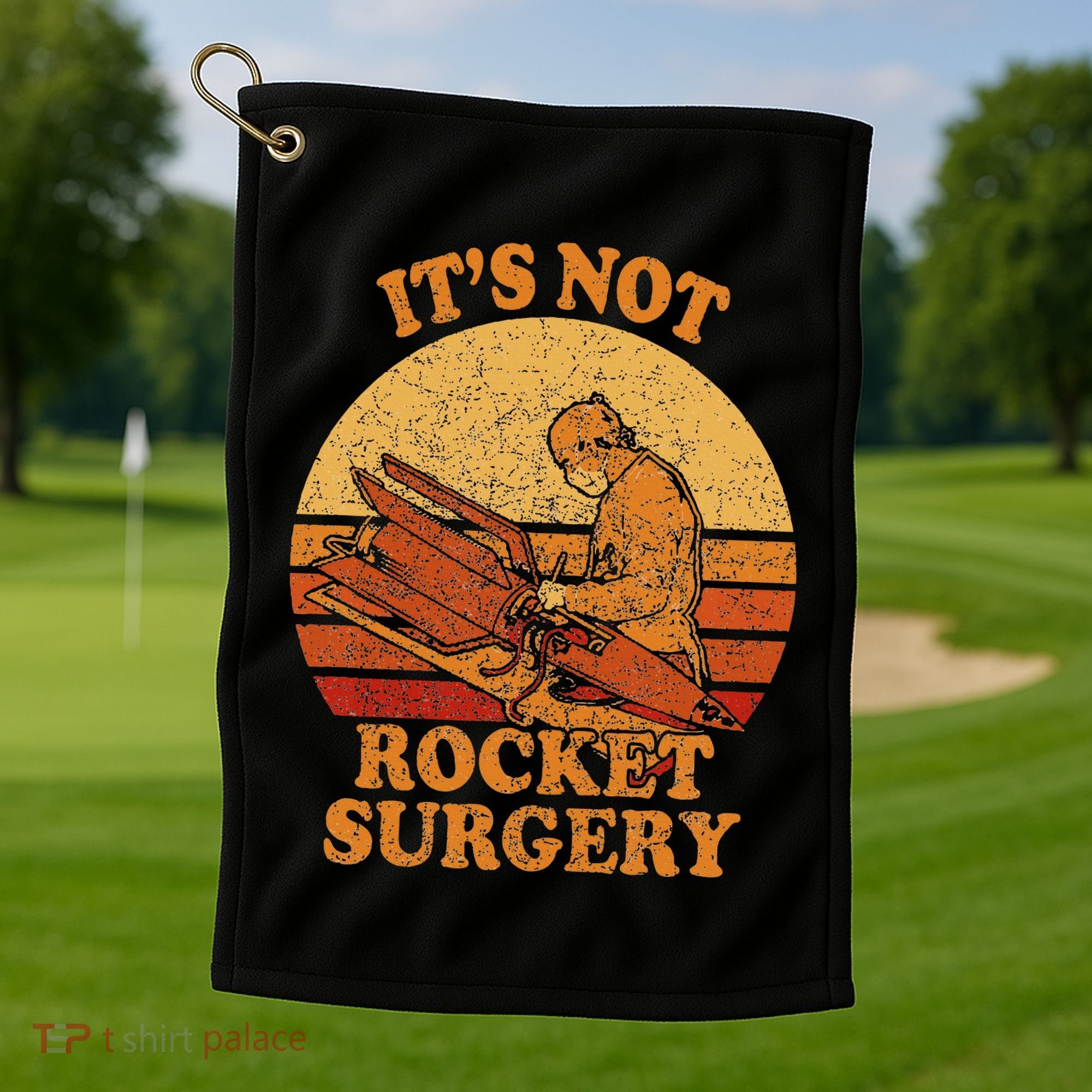 Its Not Rocket Surgery Retro Surgeon Rocket Scientist Golf Towel