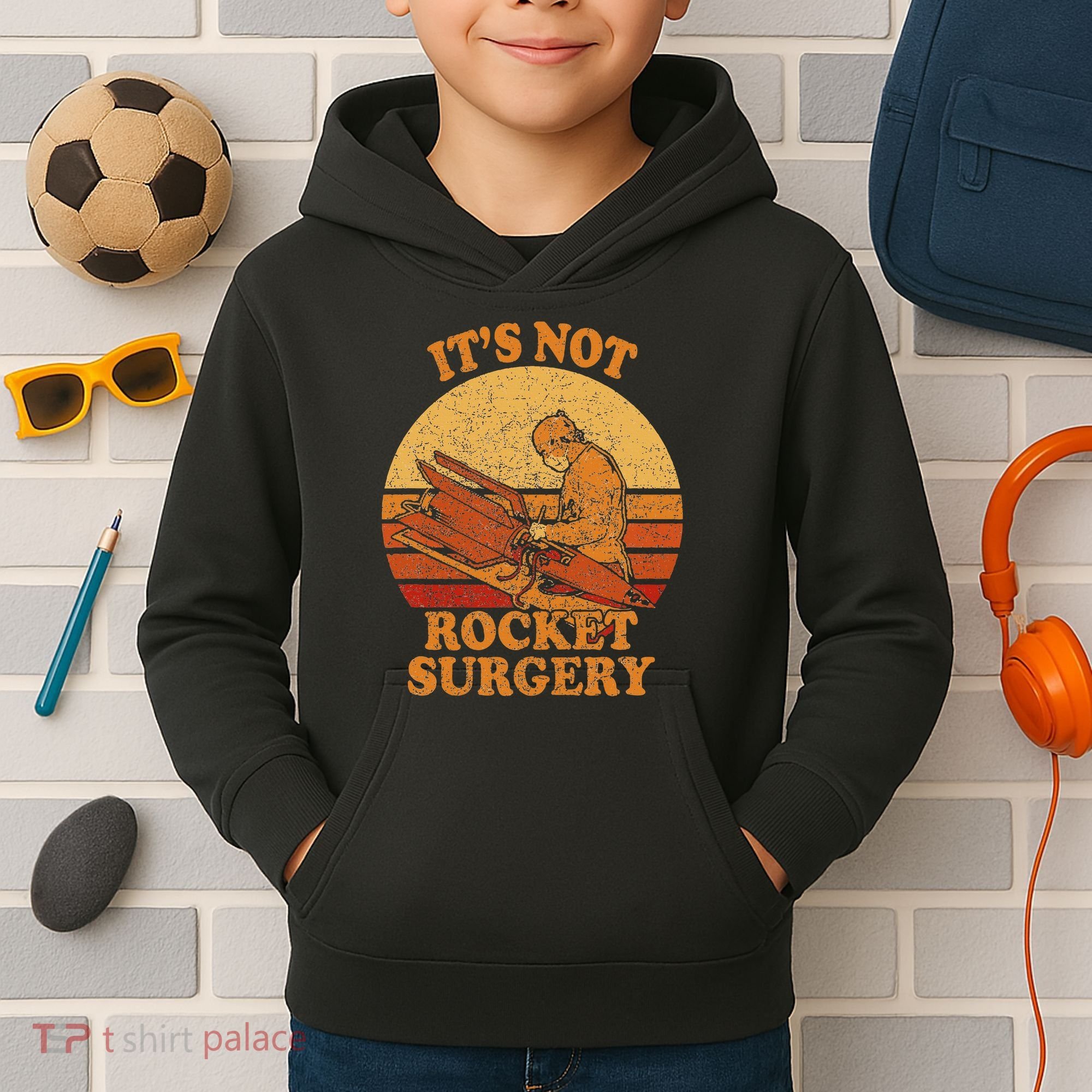 Its Not Rocket Surgery Retro Surgeon Rocket Scientist Kids Hoodie