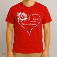 It's Not Religion It's A Relationship Jesus T-Shirt thumb 3